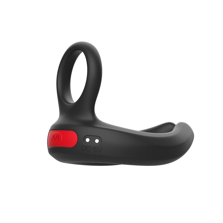 Черное эрекционное виброкольцо Cock Ring с пультом ДУ 9