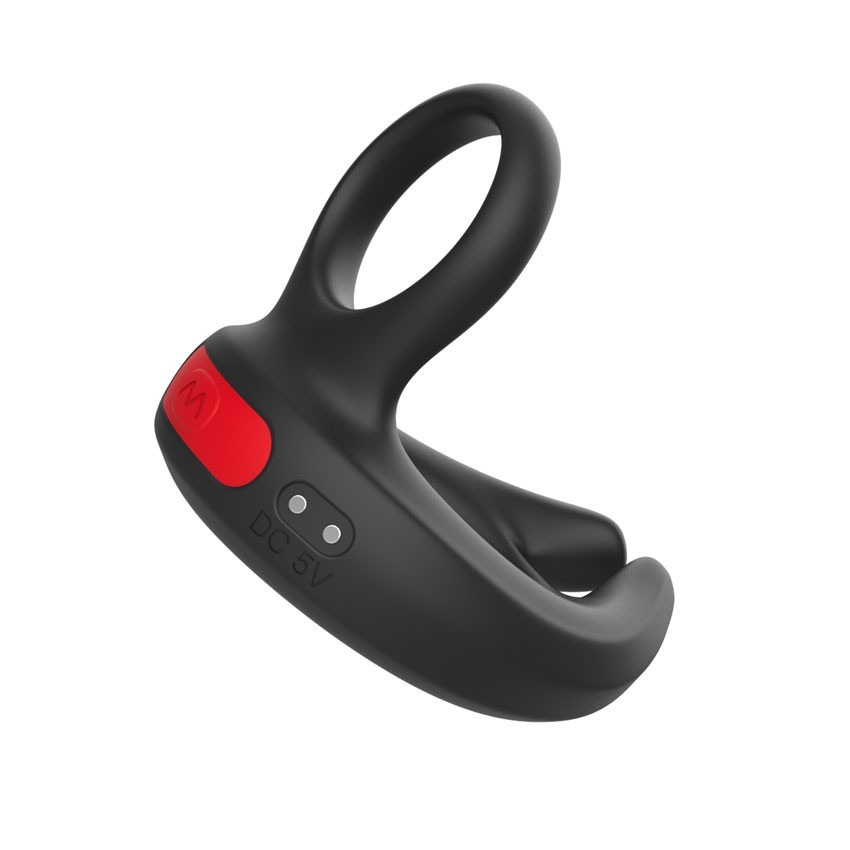 Черное эрекционное виброкольцо Cock Ring с пультом ДУ 10