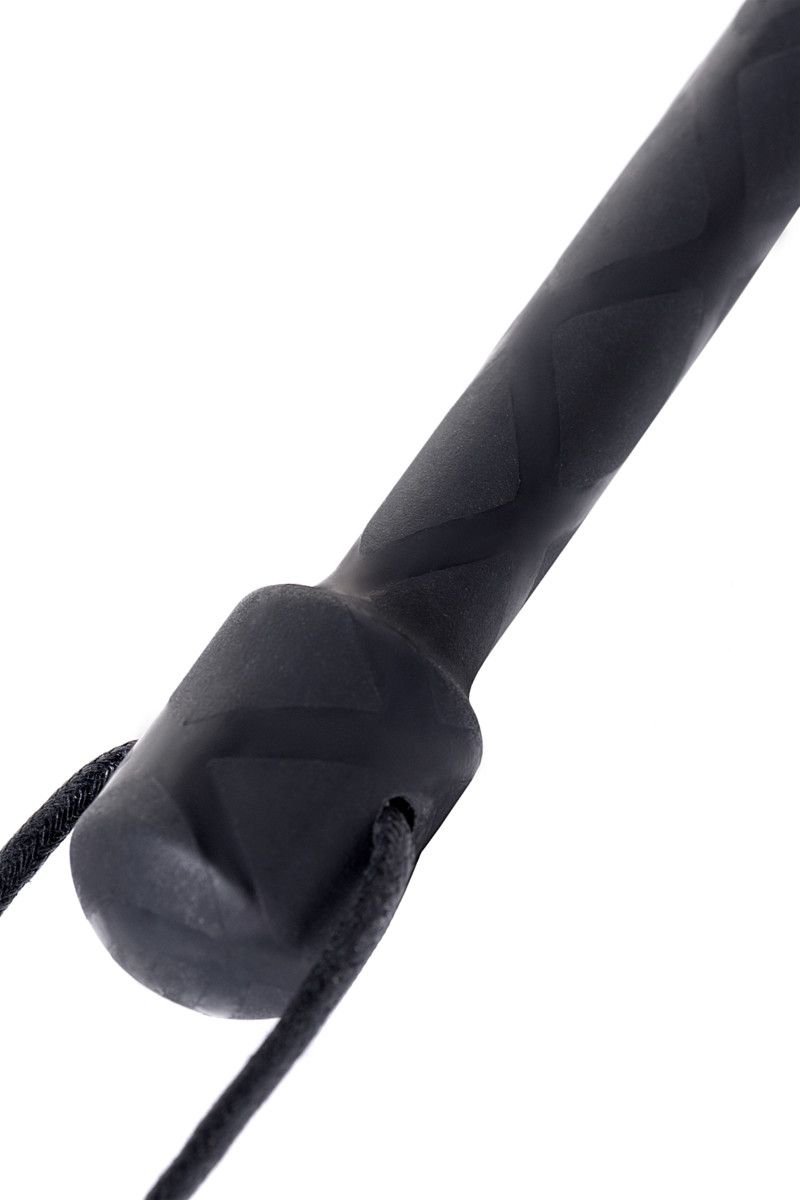 Чёрный стек с совой на кожаном наконечнике - 55 см. 4