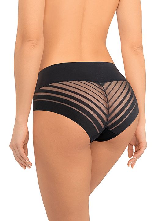 Высокие трусики-слипы с полупрозрачной задней частью в полоску 1