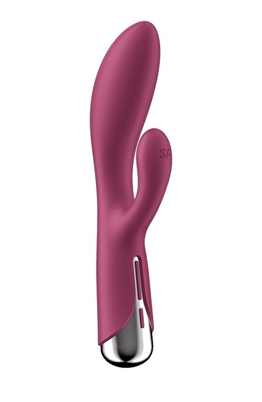 Малиновый вибратор-кролик Spinning Rabbit 1 с ротацией - 20 см. 1