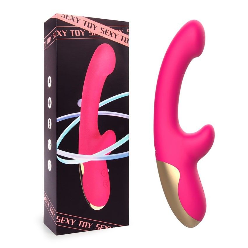 Розовый изогнутый вибромассажер - 20,3 см. 2