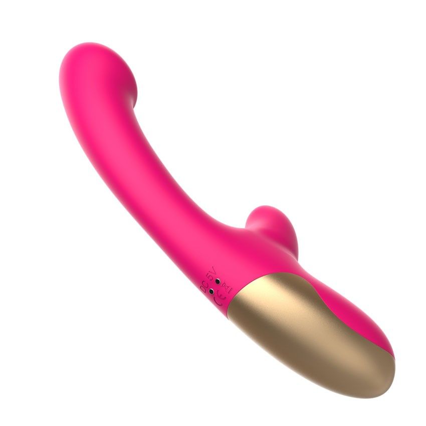 Розовый изогнутый вибромассажер - 20,3 см. 6