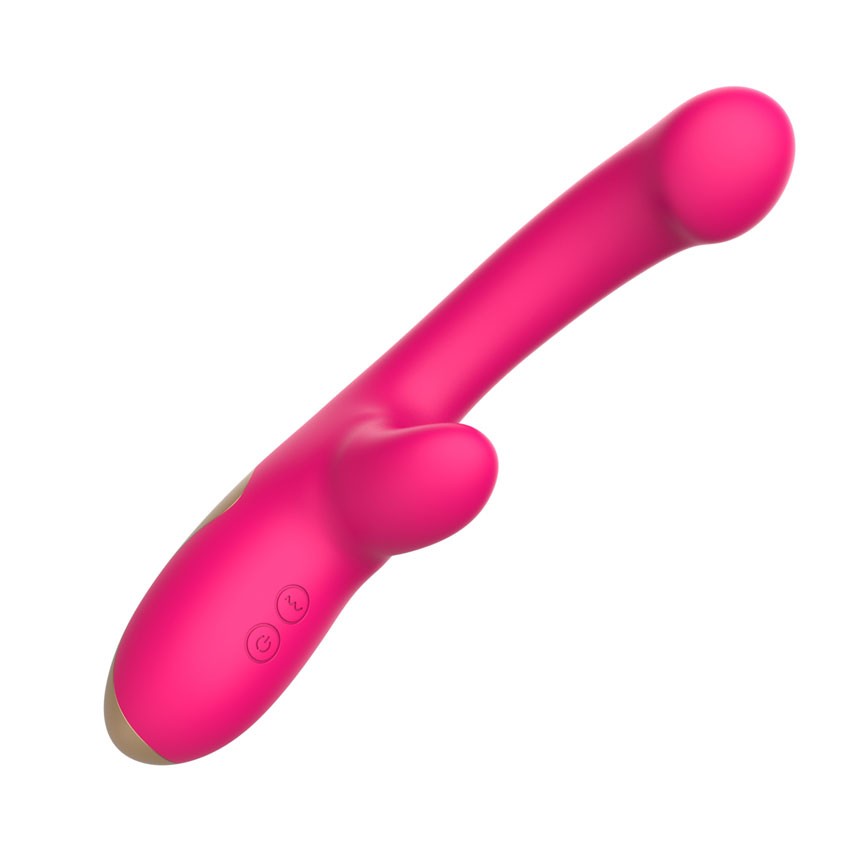 Розовый изогнутый вибромассажер - 20,3 см. 7