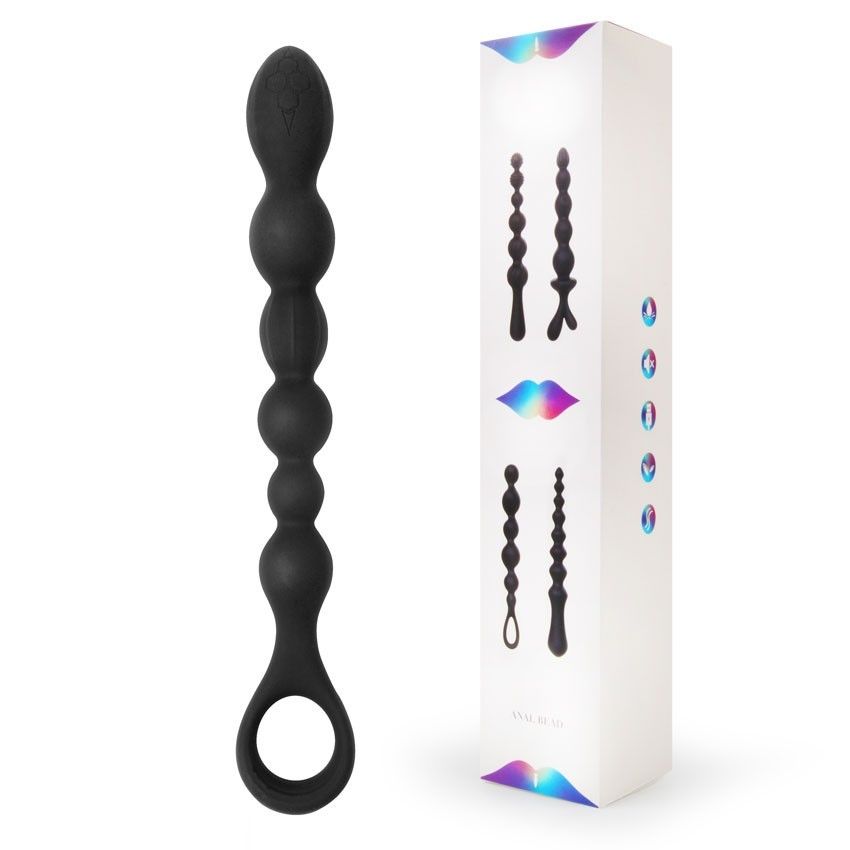 Чёрная фигурная анальная цепочка 2