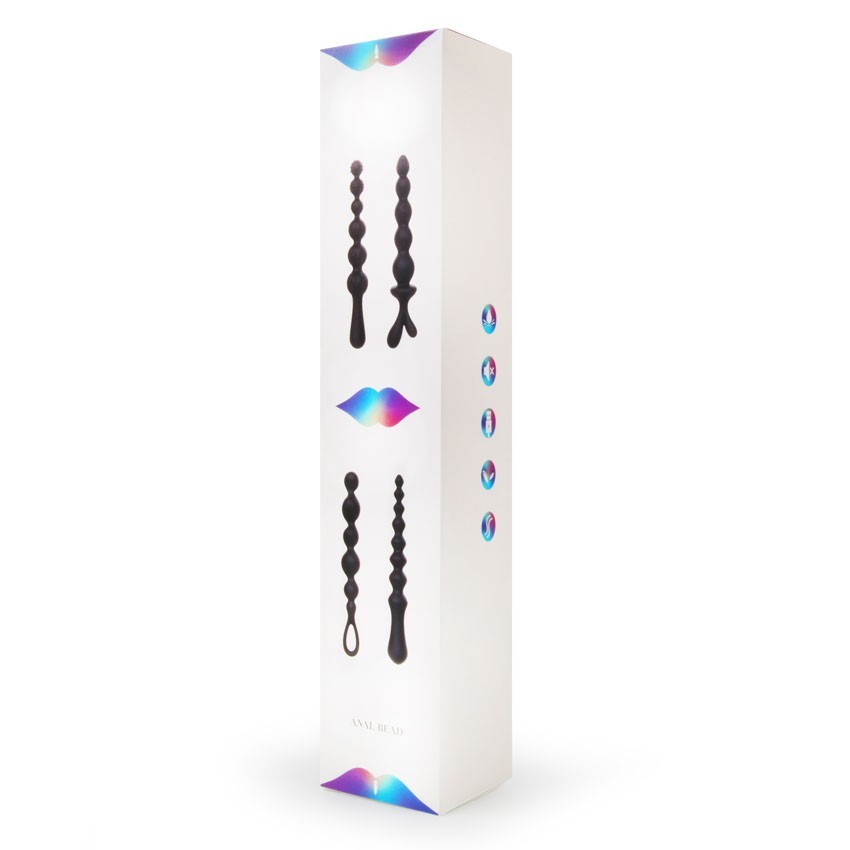 Чёрная фигурная анальная цепочка 3