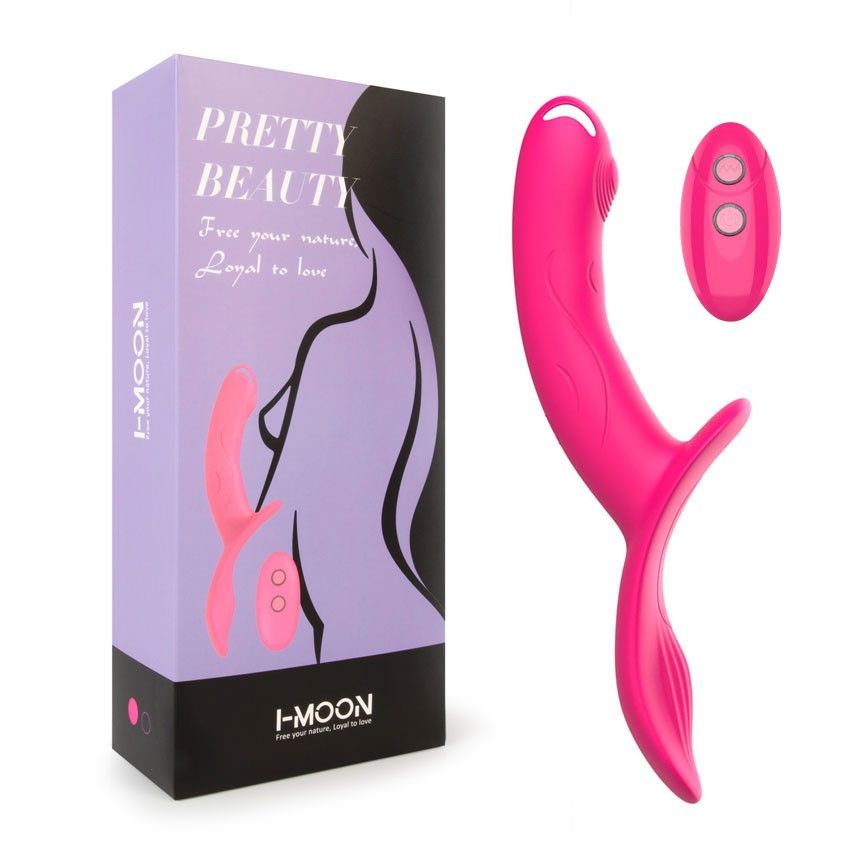 Розовый поясной вибратор с пультом ДУ 2