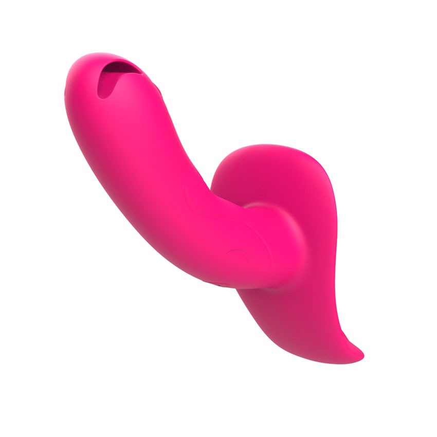 Розовый поясной вибратор с пультом ДУ 11