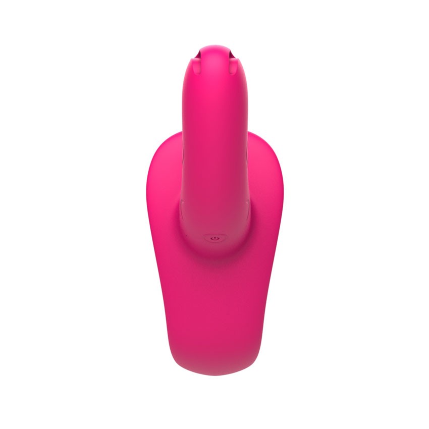 Розовый поясной вибратор с пультом ДУ 3