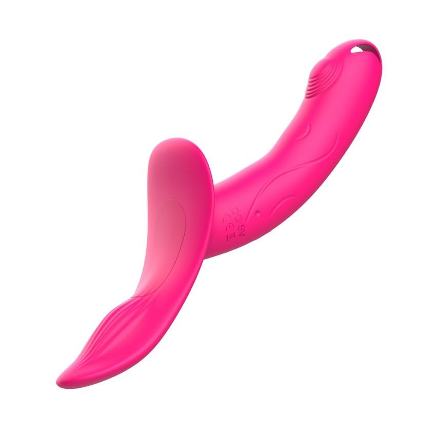 Розовый поясной вибратор с пультом ДУ 7