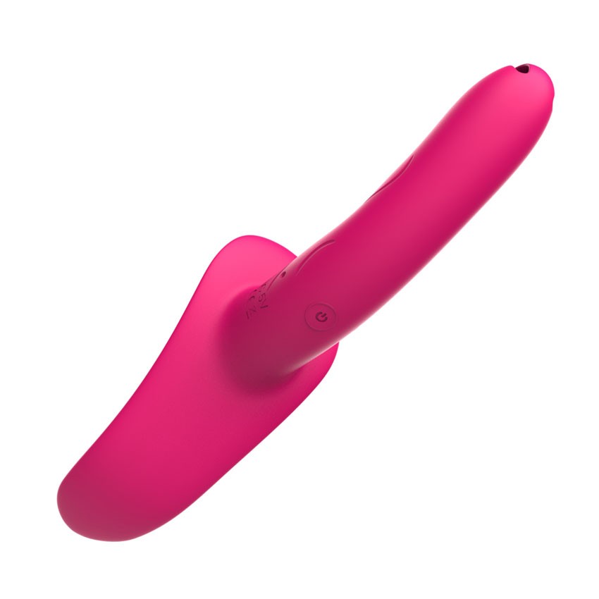 Розовый поясной вибратор с пультом ДУ 8