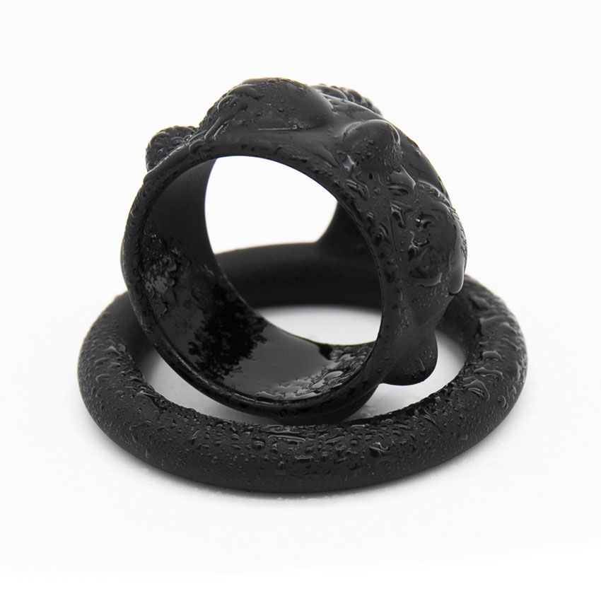 Черная эрекционная насадка на пенис - 6,2 см. 14