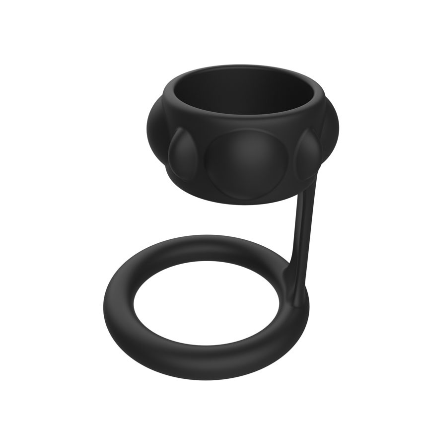 Черная эрекционная насадка на пенис - 6,2 см. 10