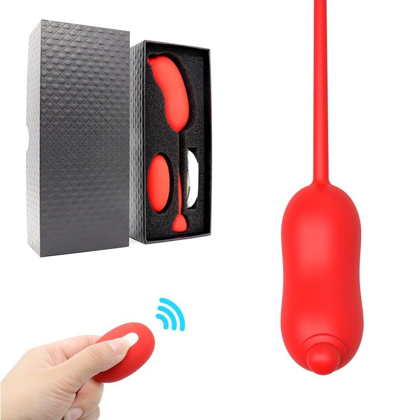 Красное виброяйцо с пультом ДУ 3