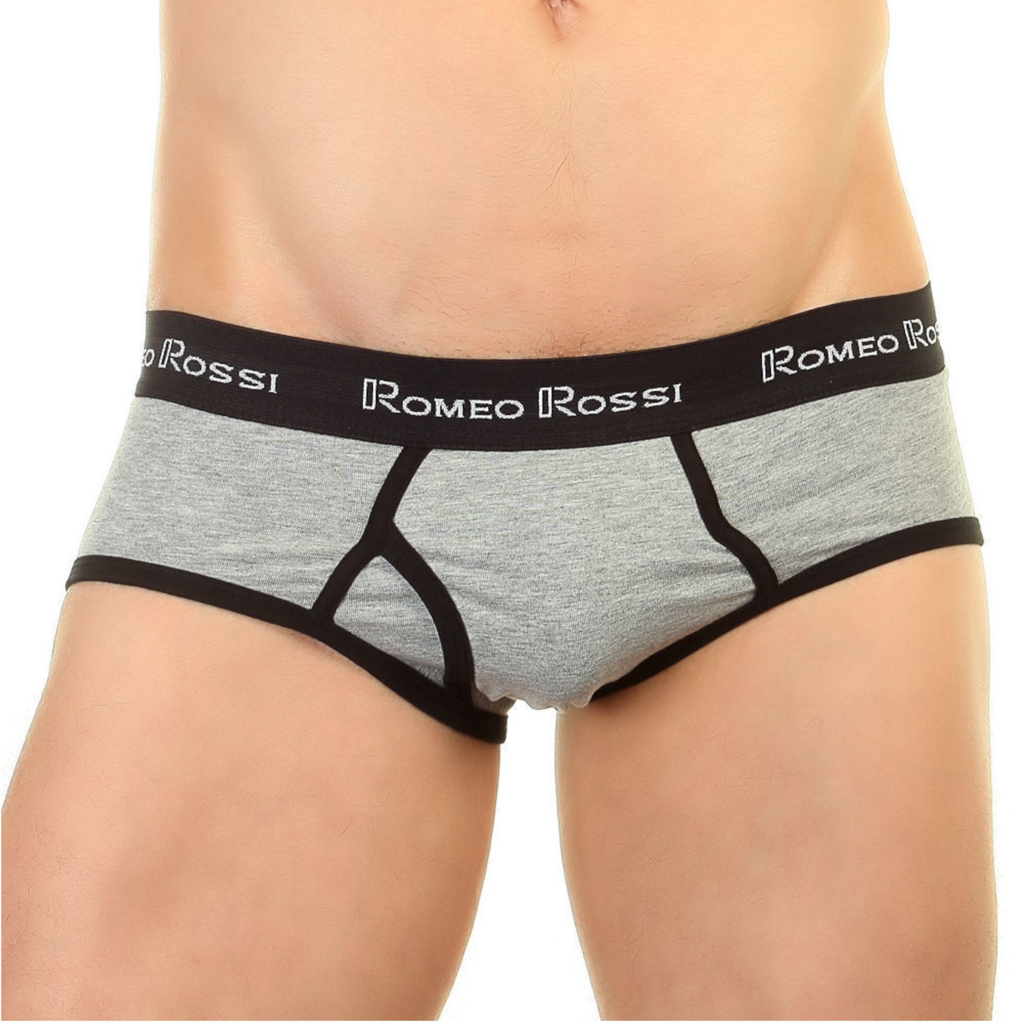 Набор из 3 серых трусов-брифов с черной резинкой 1