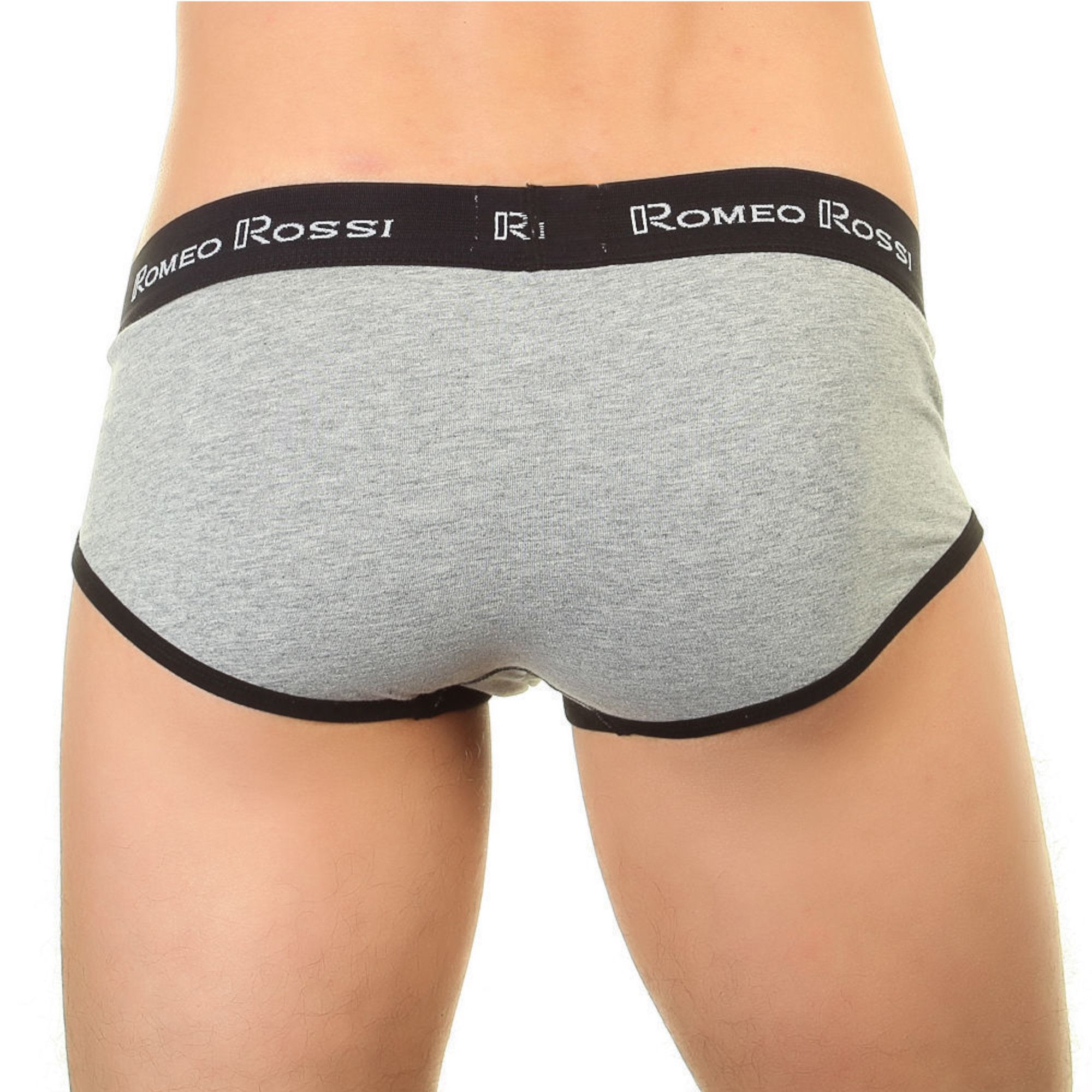 Набор из 3 серых трусов-брифов с черной резинкой 2
