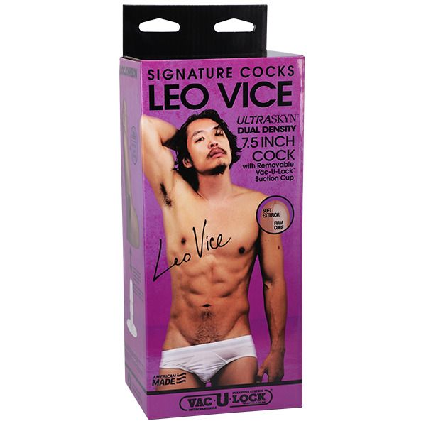 Телесный фаллоимитатор на съемной присоске Signature Cocks Leo Vice - 19,1 см. 2
