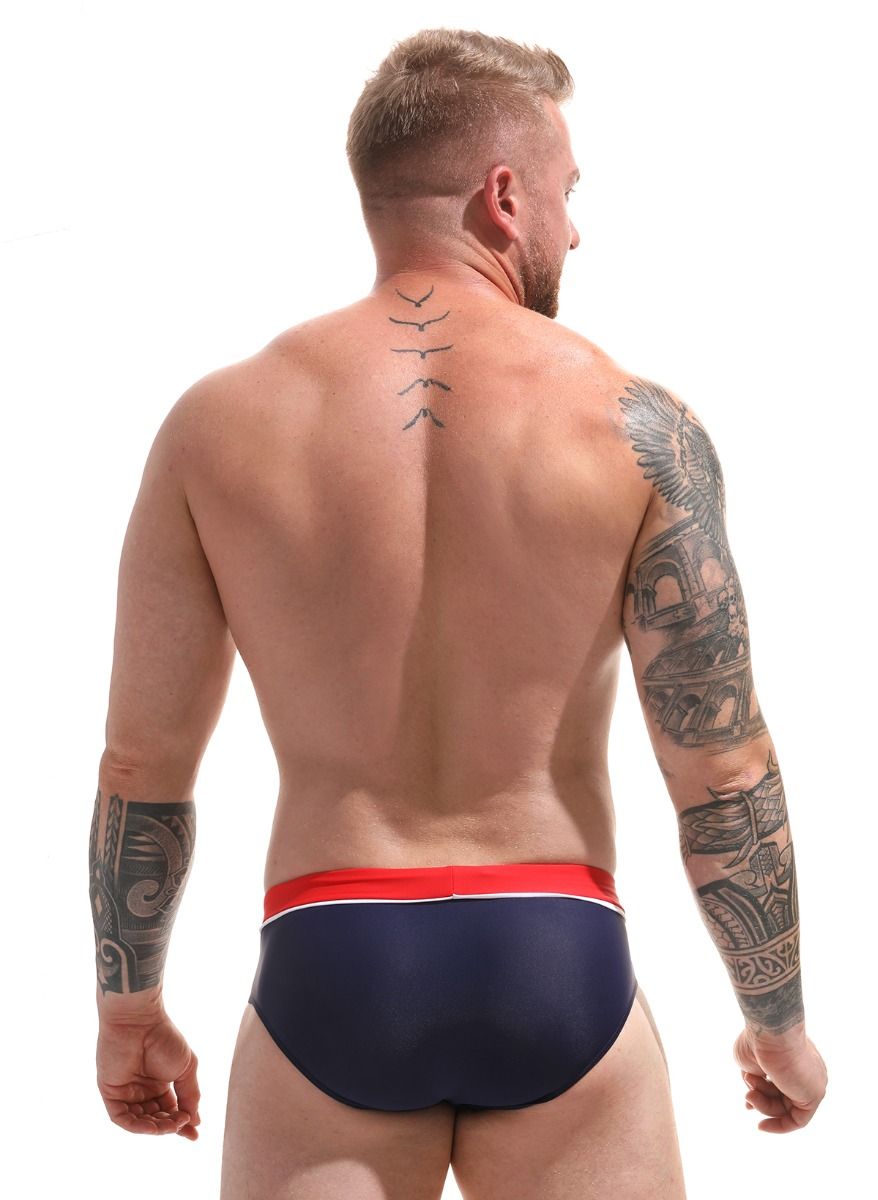 Пляжные плавки с контрастной отделкой 4