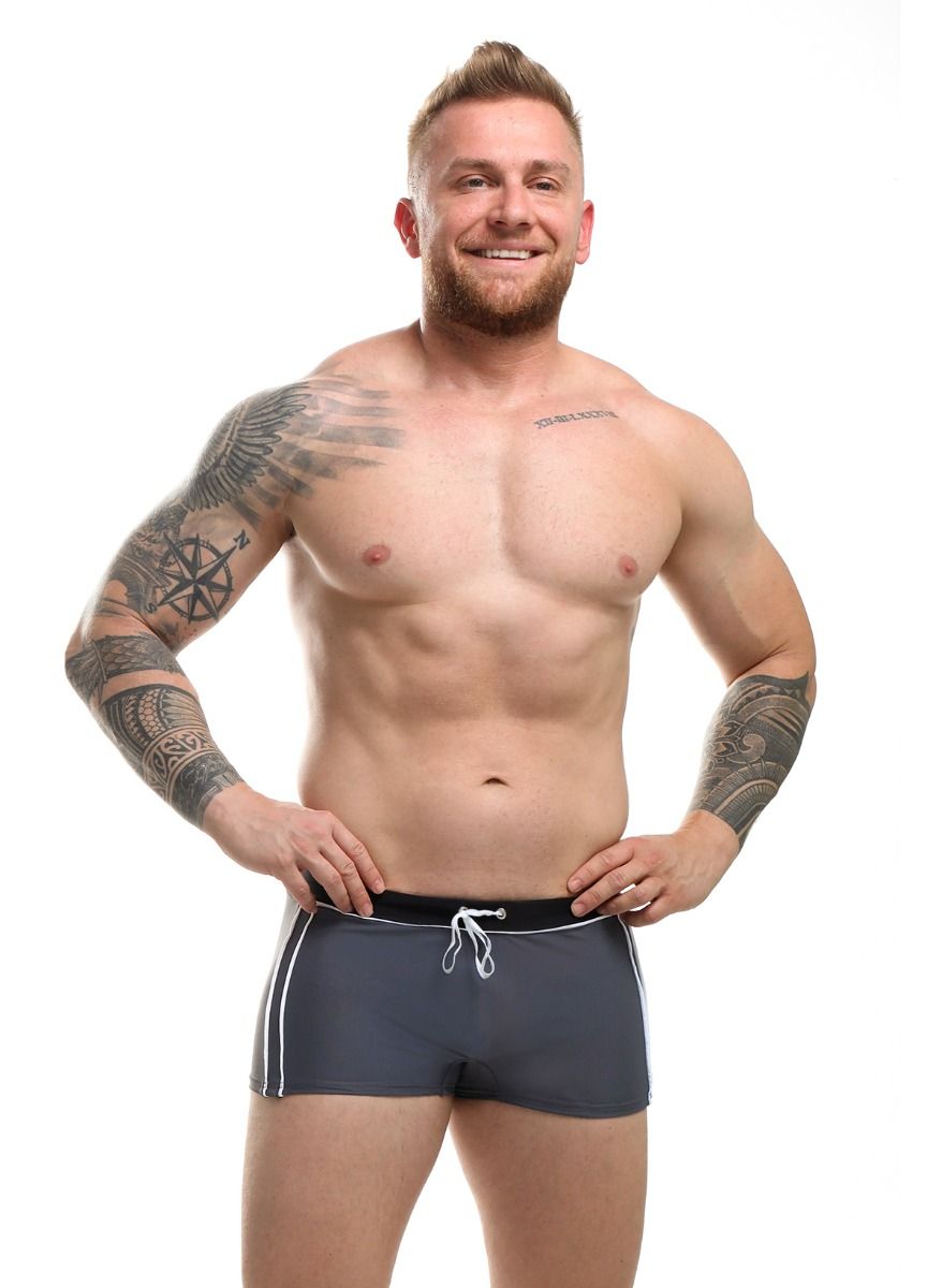Пляжные боксеры с контрастными полосками по бокам 1