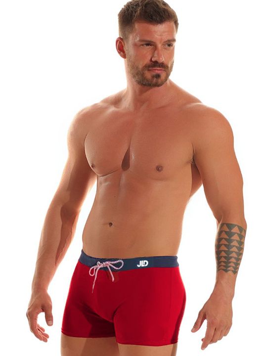 Классические мужские плавки-боксеры с контрастным поясом 1