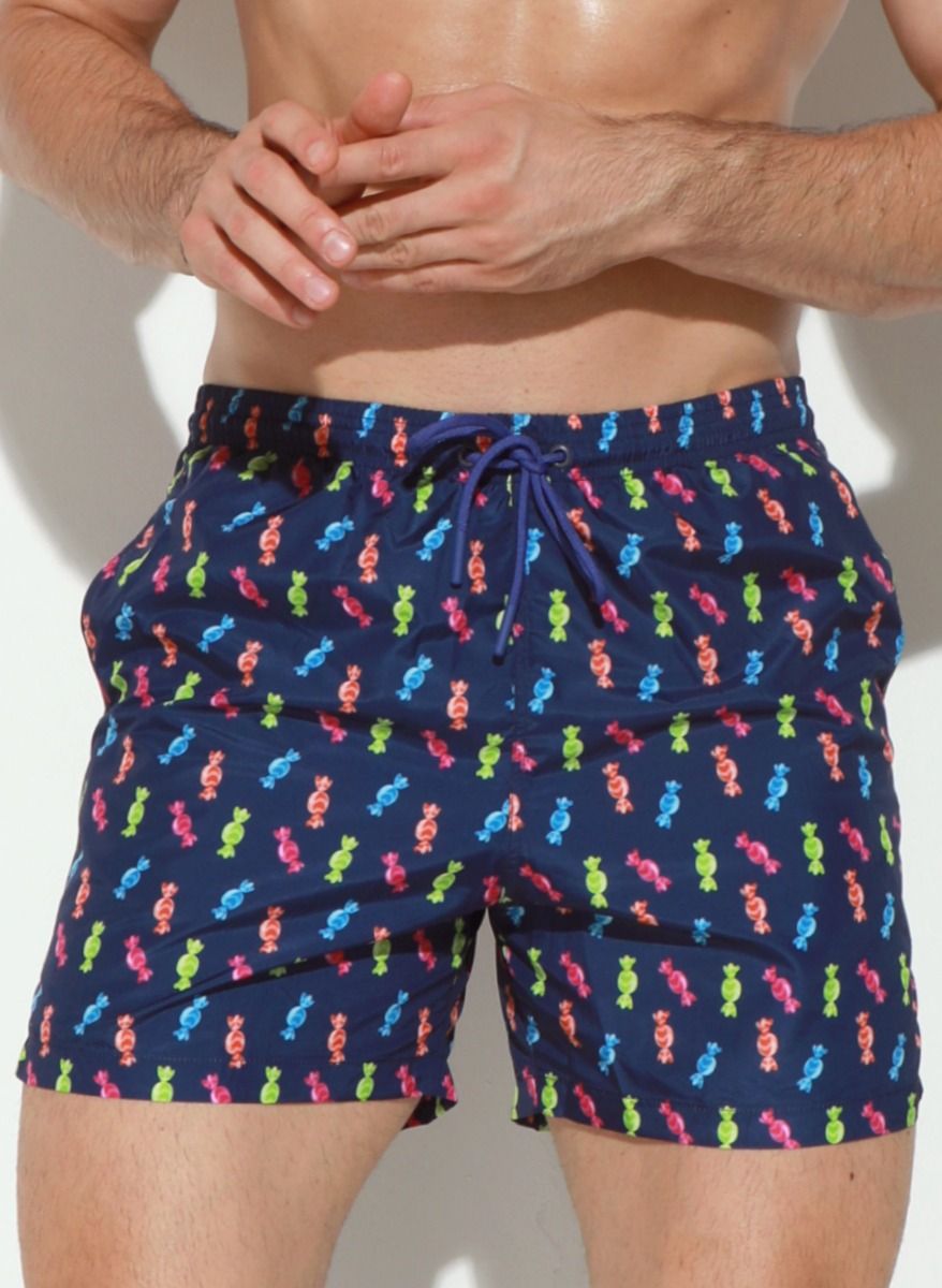 Мужские пляжные шорты с принтом в виде конфет 1
