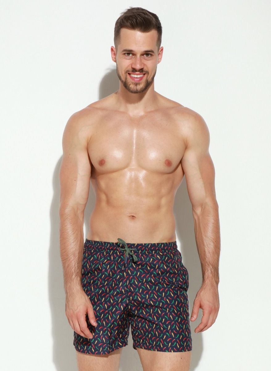 Мужские пляжные шорты с принтом в виде цветных перчиков чили 3