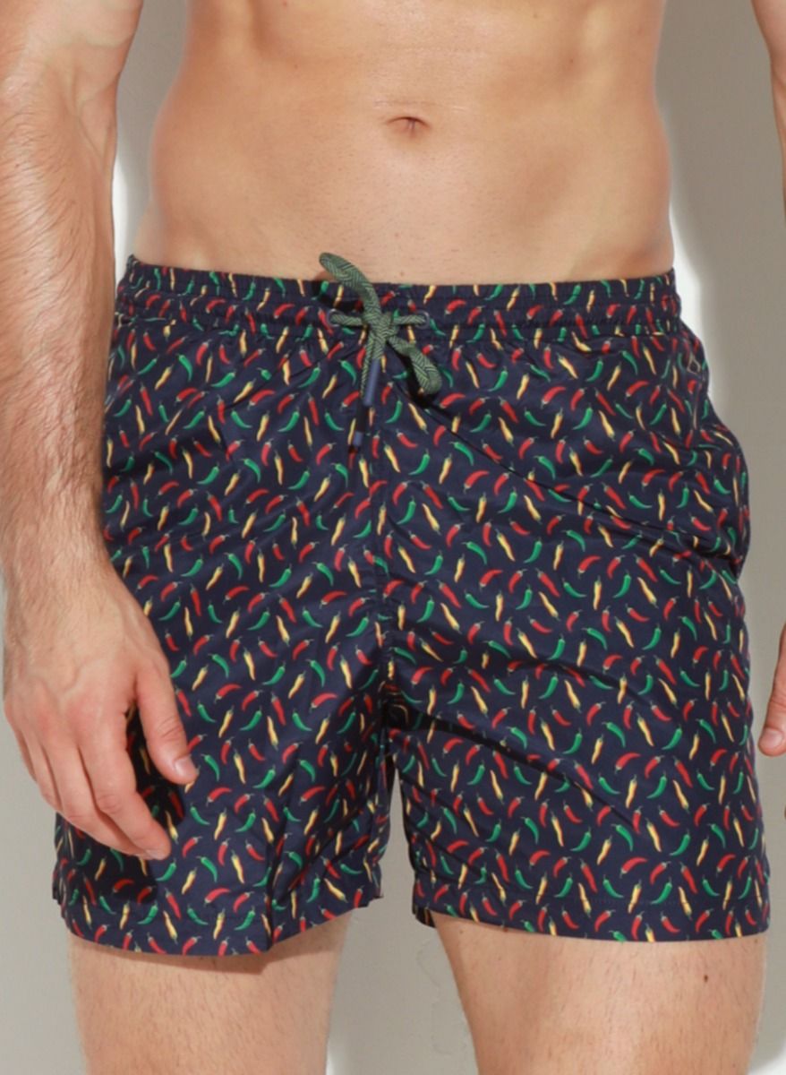 Мужские пляжные шорты с принтом в виде цветных перчиков чили 1