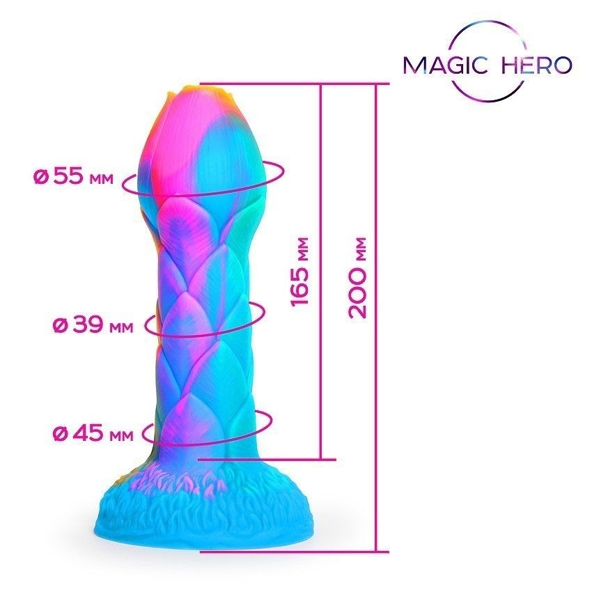 Яркий фантазийный фаллоимитатор с имитацией эякуляции - 20 см. 4