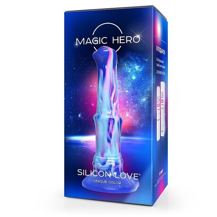 Сине-голубой фантазийный фаллоимитатор - 25 см. 3