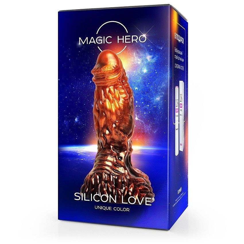 Фантазийный фаллоимитатор цвета бронзы - 22 см. 3