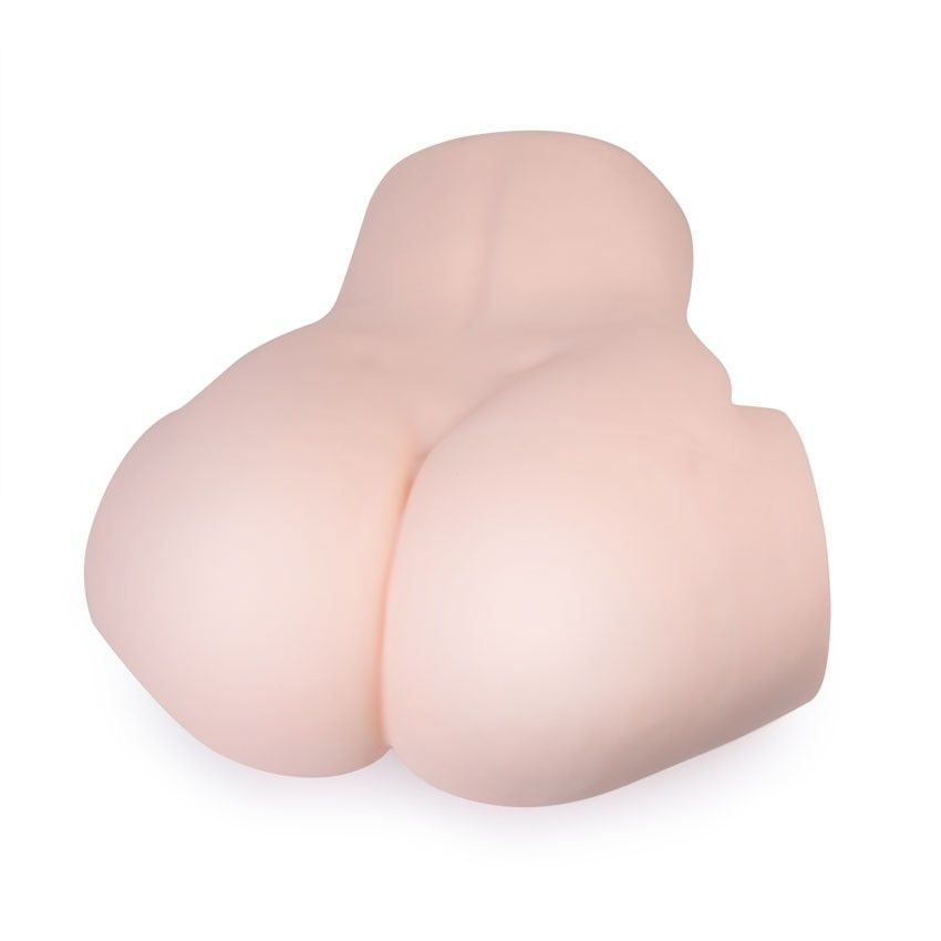 Телесный мастурбатор-полуторс с двумя функциональными отверстиями - вагиной и анусом 5