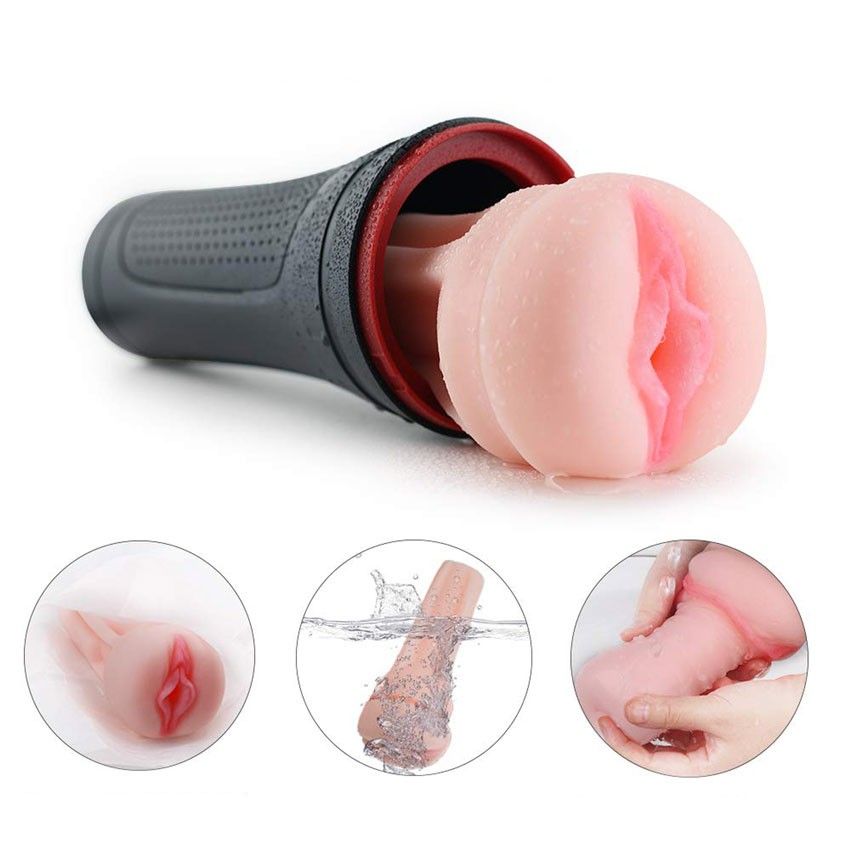 Черный мастурбатор-вагина с вибропулей и пультом ДУ 5