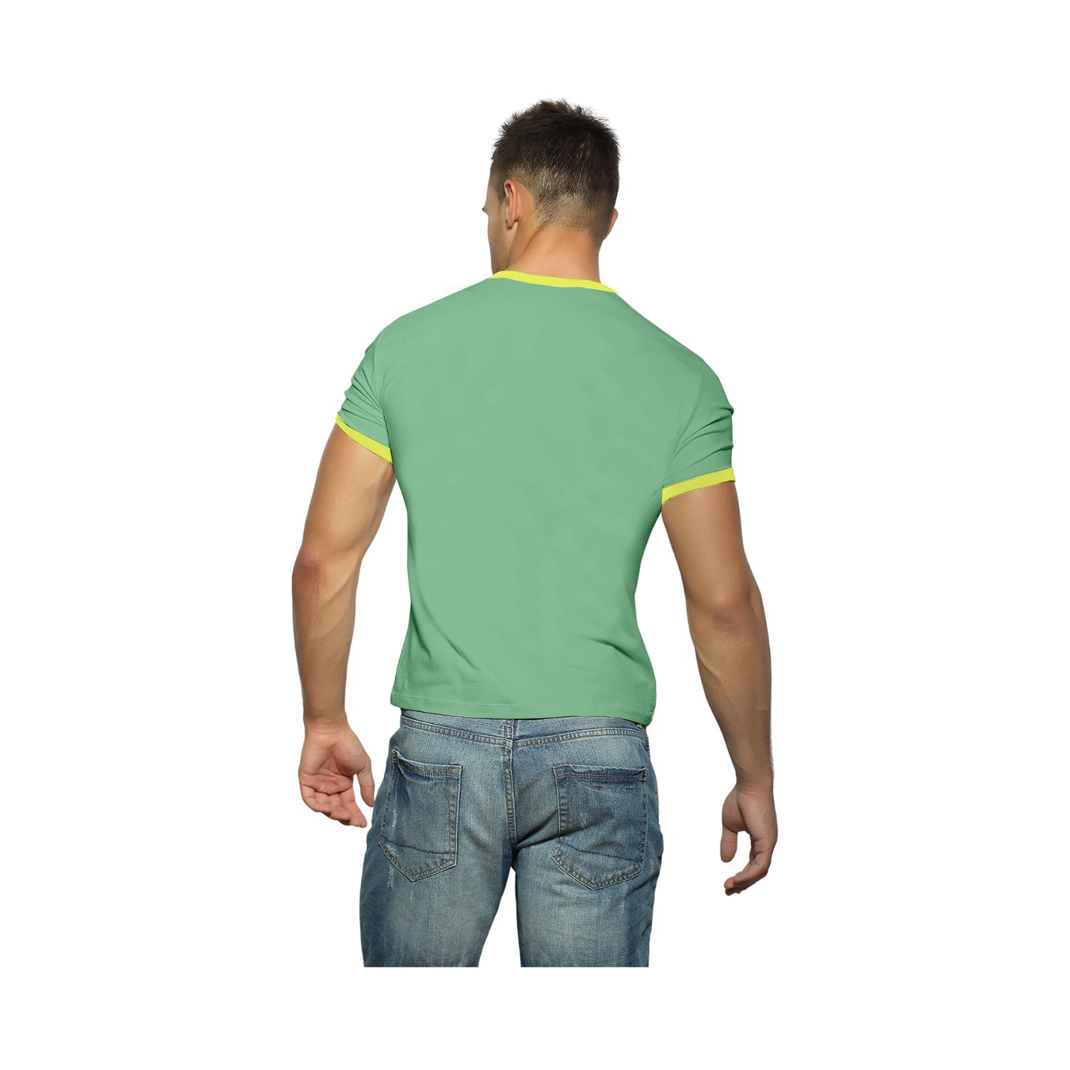 Зеленая мужская футболка с черепом, змеёй и надписью 3