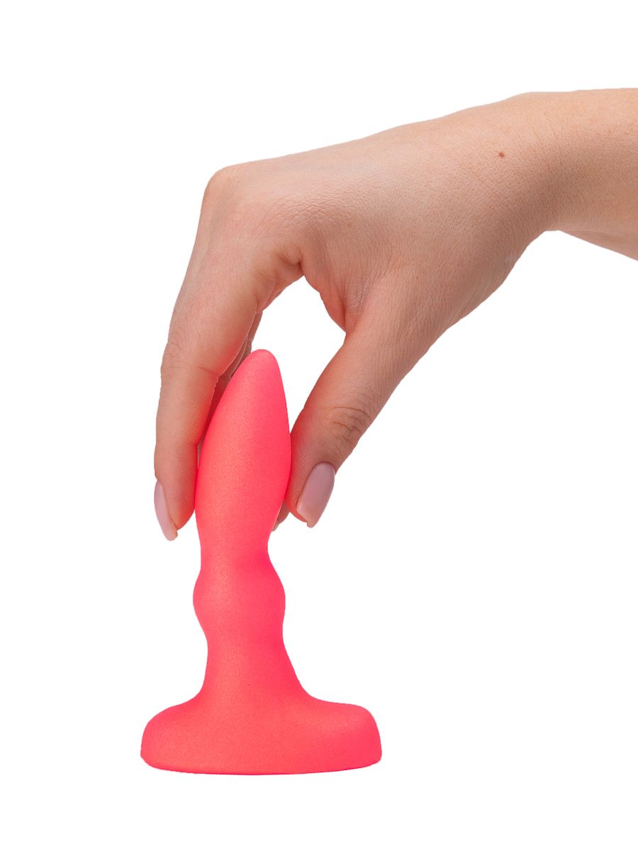 Розовая гелевая пробочка с каплевидным кончиком - 10 см. 5