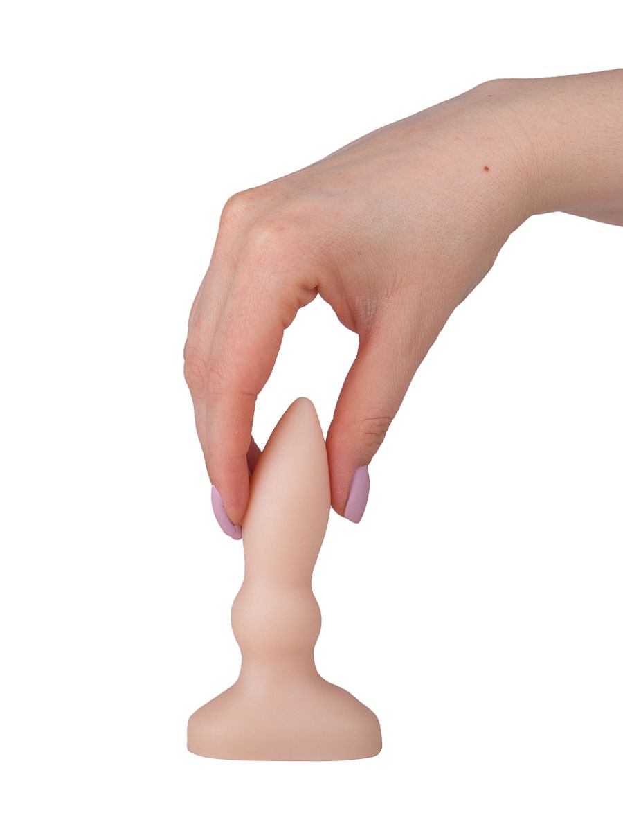 Телесный анальный плаг с каплевидным кончиком - 10 см. 5