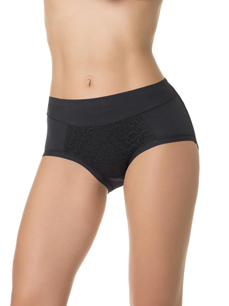 Высокие трусики plus size с кружевной вставкой 1