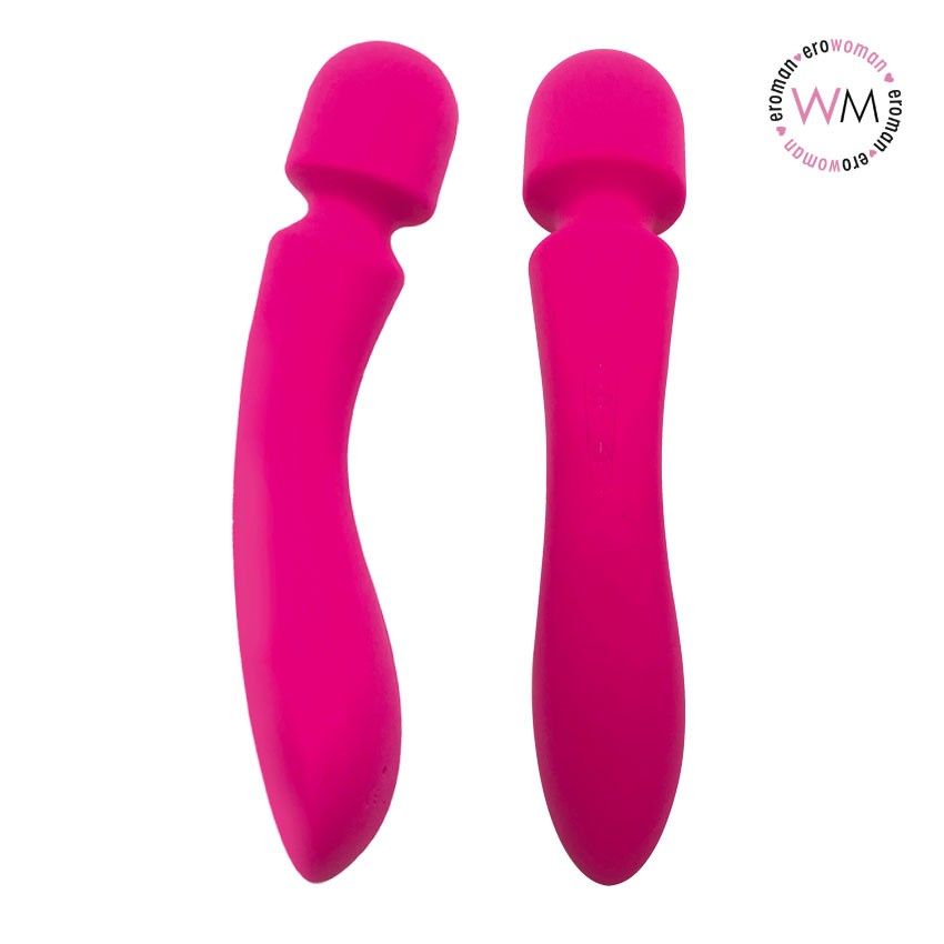 Малиновый wand-вибратор с 10 режимами вибрации головки 2