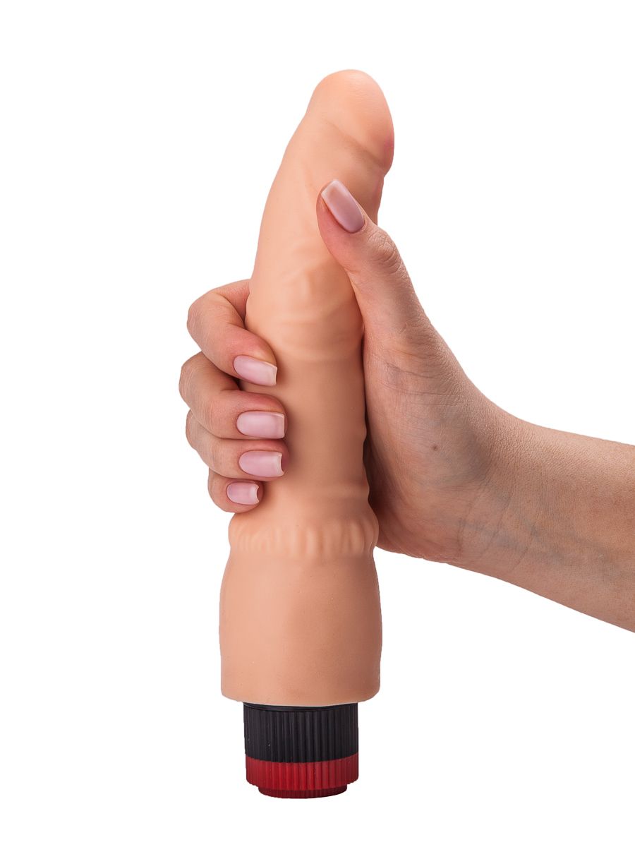 Гелевый вибратор без мошонки - 19,3 см. 5