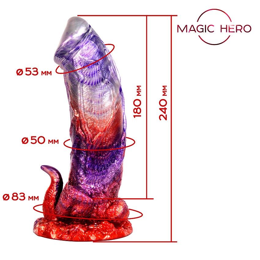 Фантазийный фаллоимитатор на присоске - 24 см. 4