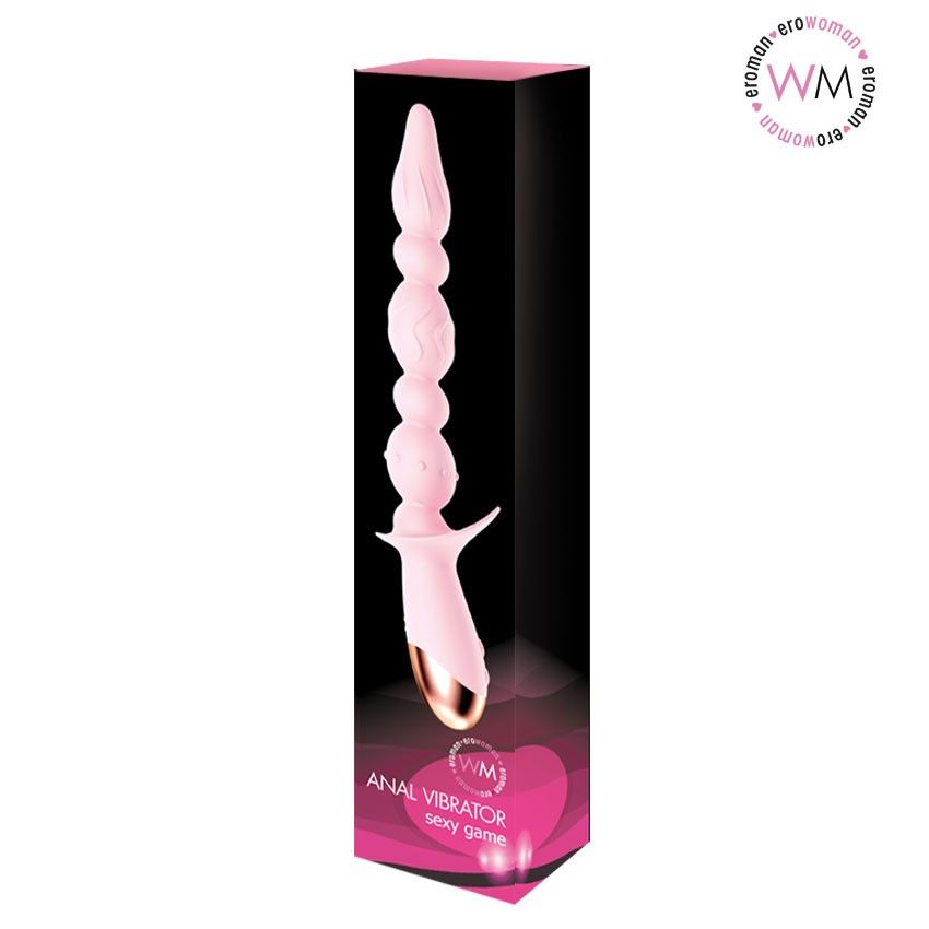 Розовый анальный вибратор-ёлочка с 10 режимами вибрации 3