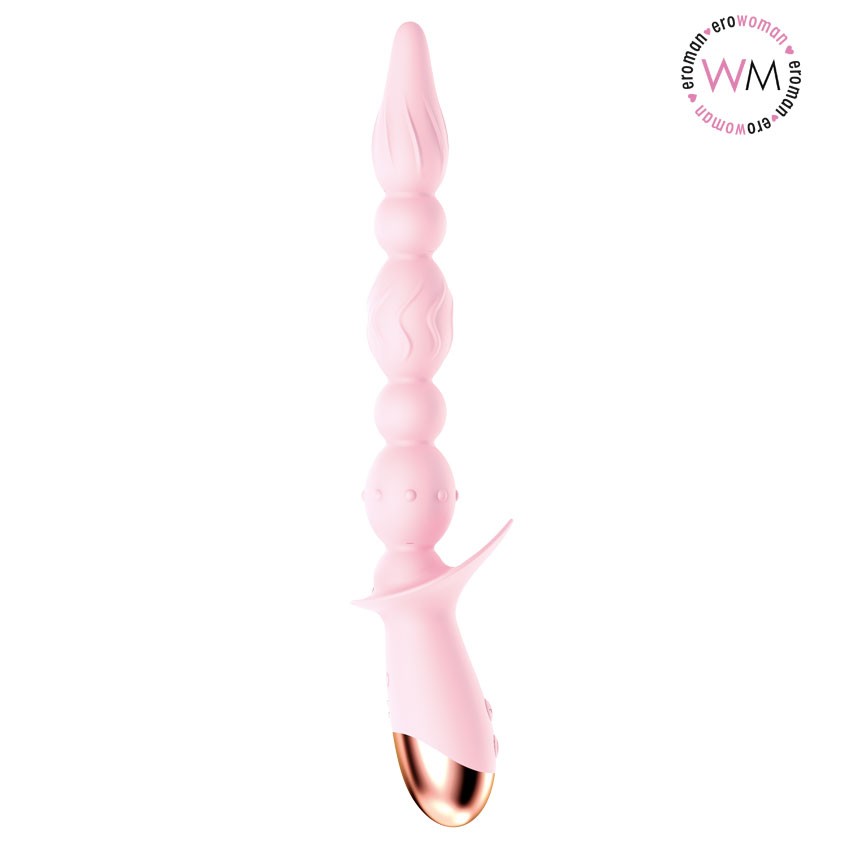 Розовый анальный вибратор-ёлочка с 10 режимами вибрации 1
