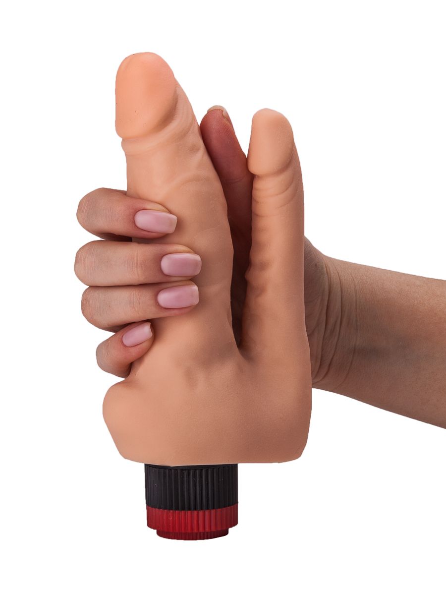 Двойной гелевый вибратор телесного цвета - 17 см. 7