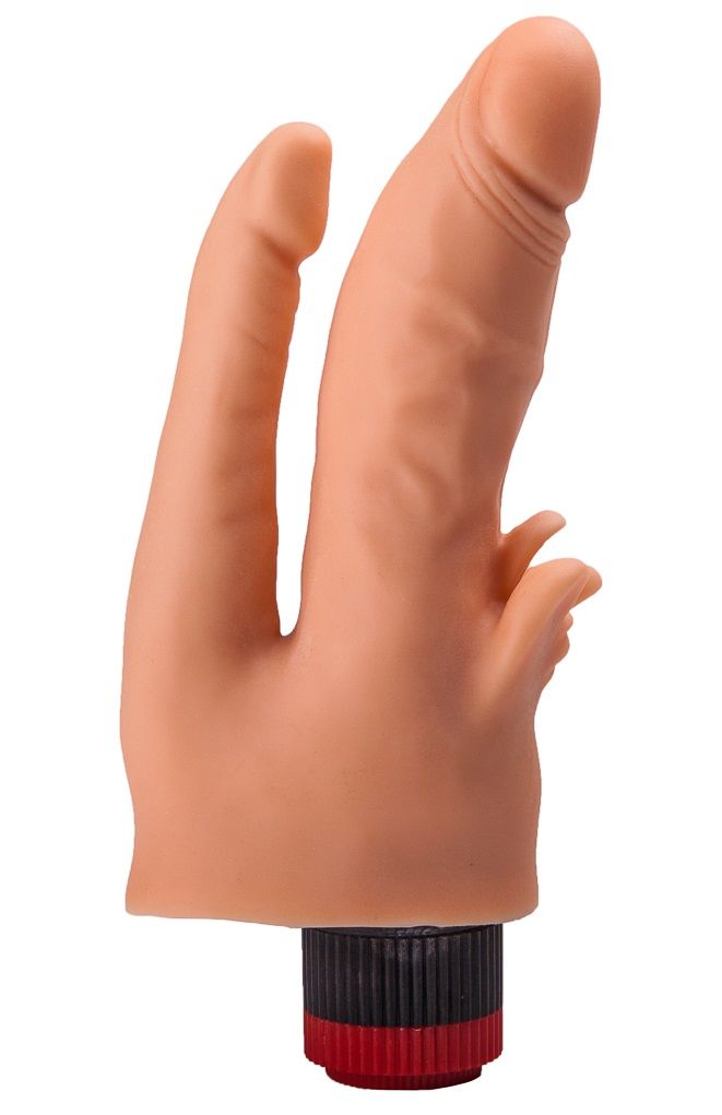 Двойной анально-вагинальный гелевый вибратор - 17 см. 1