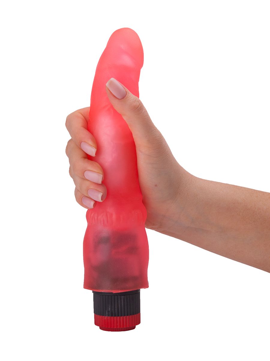 Розовый гелевый вибромассажёр - 19,3 см. 5