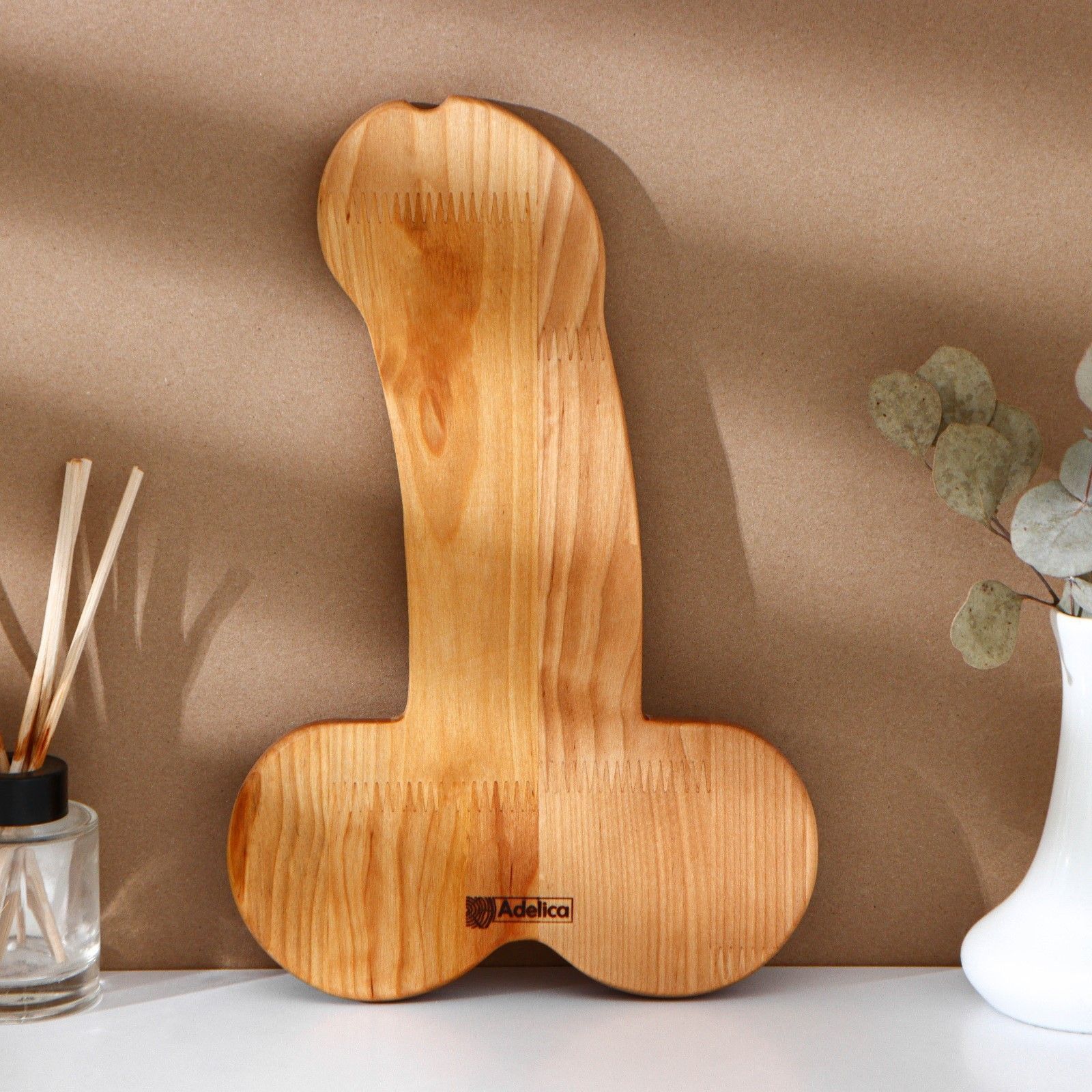 Деревянное блюдо для подачи в форме члена (32,5 х 20 х 1,7 см) 5