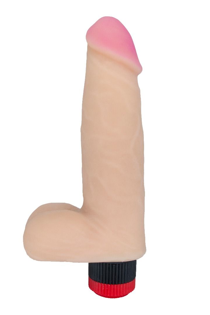 Фаллоимитатор с мошонкой и вибрацией - 20,7 см. 1