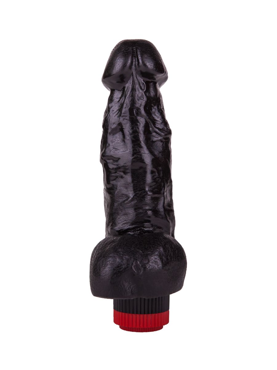 Чёрный фаллический вибромассажёр - 17,8 см. 3