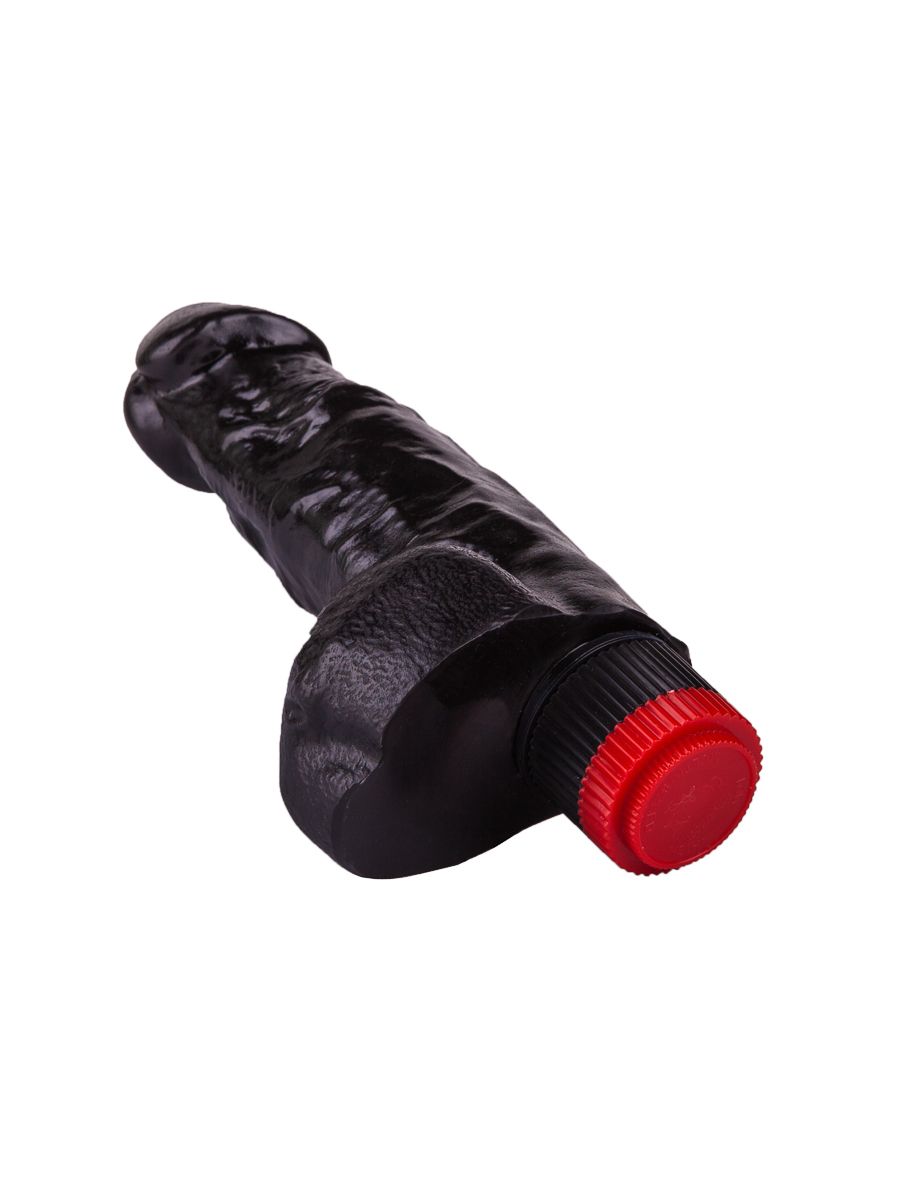 Чёрный фаллический вибромассажёр - 17,8 см. 4