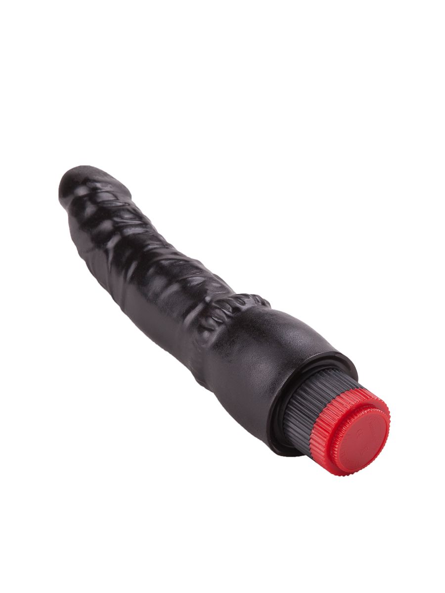 Чёрный вибромассажер-реалистик - 19,3 см. 4