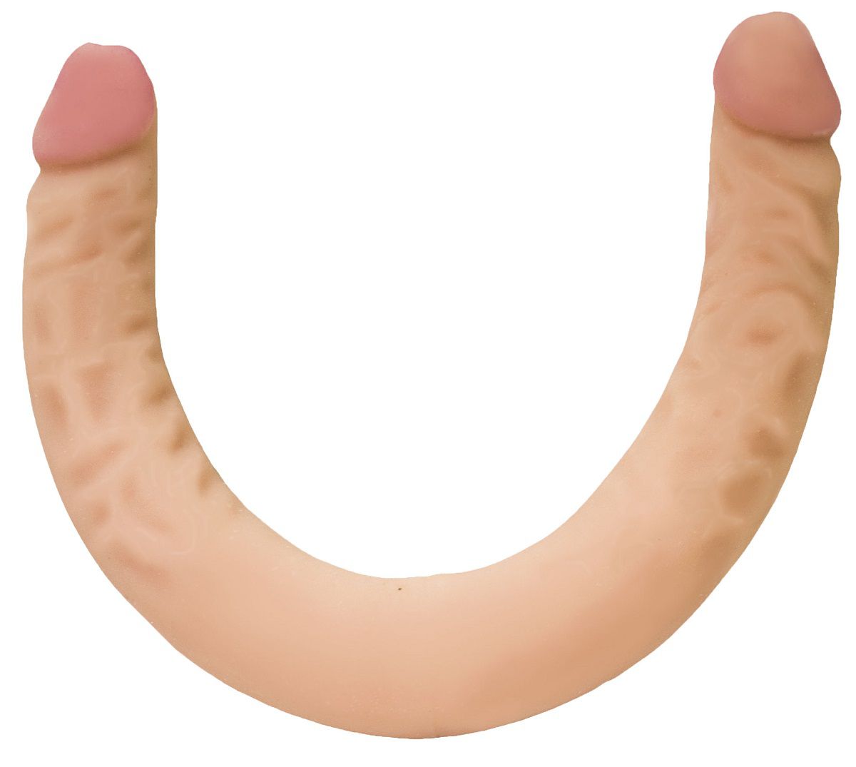 Двусторонний фаллоимитатор телесного цвета - 42,6 см. 1